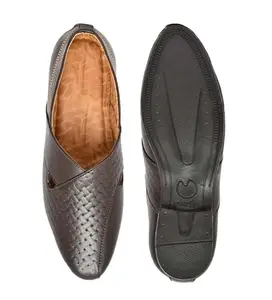 Men's Faux Leather Formal Shoes (Brown, 8)-PID53499