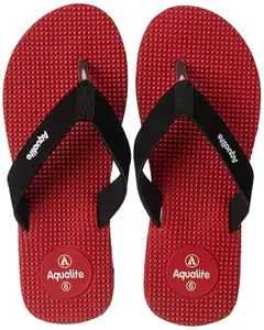 Aqualite Women LV-307 Slipper, Black/Red, 4 UK/India