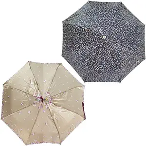 Rainpopson 3 Fold Color Umbrella for Women Stylish & Men 3 Fold Combo (Multicolour) - Set of 2 (FR_129)