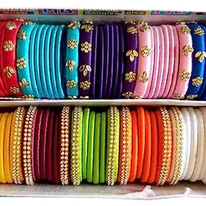 Neta Jewels Silk thread bangles kundan bangles colour for multi use for women/girls (2-6)