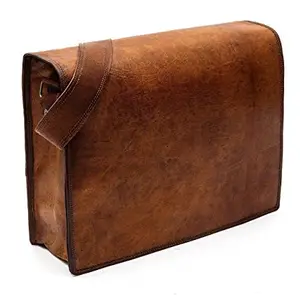 Vintage Leather Messenger Soft Leather Briefcase Satchel Leather Laptop Messenger Bag for Men and Women for Znt Bags (Cocoa Brown)