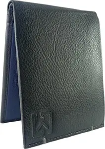 Young Arrow Men Casual Blue Genuine Leather Wallet (6 Card Slots)