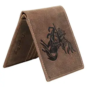 Designer Bugs Men's Genuine Leather Wallet Brown
