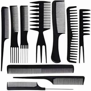 Boosty® Professional Hygienic Plastic Hair Brush Combs, Hair Styling Hair Comb, Kanghi, Comb Set For Men And Women (10 Pcs Comb Set) (10 Pcs Set)