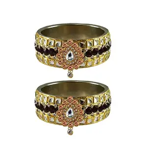 Vidhya Kangan Golden stone Stud Brass Bangle (ban4844-2.4_)