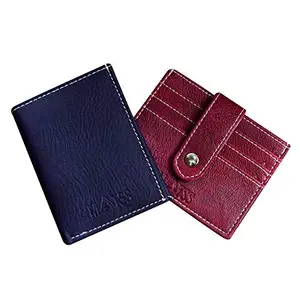 MATSS Orange & Maroon Artificial Leather Combo Wallet||Card Holder||Card Case ||ATM Card Holder for Men & Women (Pack of of 2)