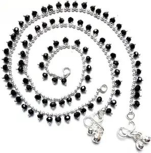 Heer Collection Traditional Jewellery For All Occassions Anklets Payal Pair for Women/Girls Alloy Anklet - Bzr_Payal 108 1 Black Naka Crystal