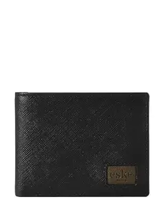 eske Gaston Genuine Leather Bi-Fold Wallet for Men | RFID Protected Slim Wallet with Coin Pocket, 3 Card Slots, 1 Note Pocket & Slip Compartments | Premium Saffiano Leather