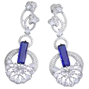 Noorrani Elegance Brass Earrings - Handcrafted Jewels to Illuminate Your Style (NOORRANI-EA6-BLUE)