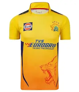 Generic Sports Cricket Thala Dhoni CSK T-Shirt Jersey 2023-24 for Kids & Mens_CSK Cricket Team Jersey(7-8Years) Multicolour