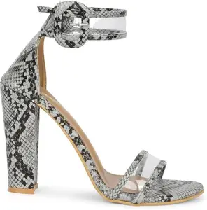 GLO GLAMP Women's Ankle Strap Buckle Block Heel Comfortable Sandals (multicolor, 7)