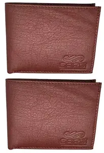 GARGI Men Brown Artificial Leather Wallet (Pack of 2 )