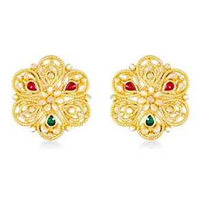 Vivastri's Traditional 1gm Gold and Micron Alloy Plated Jhumki Earring for Women and Girls-VIVA1197ERG