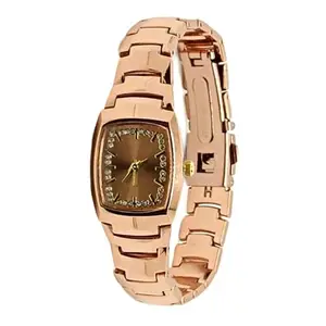 Muskan Watches Causal Classic Staylish Formal Analog Watch and Dail Colour Multi Strap Colour Rose Gold Acttractive Girls.ledis and Women Squre Dail Watch