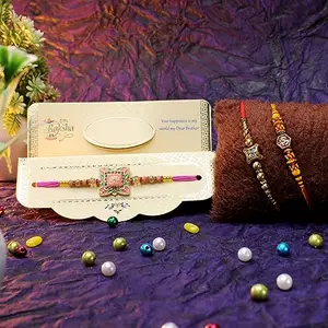 Kabello Rakhi for Bhaiya Set of 3 (Multicolor)