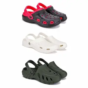 Lightweight Classic Clogs || Sandals with Slider Adjustable Back Strap for Men-Combo(3)-3017-3147-3137-8 Khaki-3683