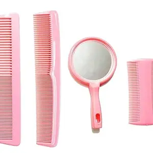 Rexulti Hair Comb Set with Mirror and Lice Comb Hair Stylists Professional Styling Comb Set for Women Men, Dressing Comb for women Multicolor