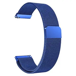 ACM Watch Strap Magnetic compatible with Nervfit Activ Smartwatch Luxury Metal Chain Band Blue