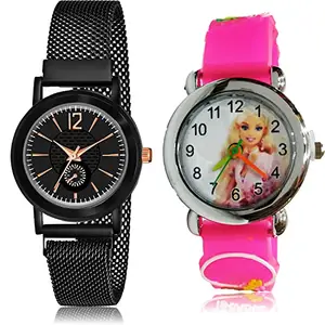 NEUTRON Luxury Analog Black and White Color Dial Women Watch - GW36-GC44 (Pack of 2)