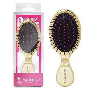 Majestique Mini Pocket Detangling Hair Brush – Compact Travel Hair Brush for Women & Girls – Soft Bristles for Tangle-Free, Gentle Brushing – Ideal for All Hair Types – Multicolor