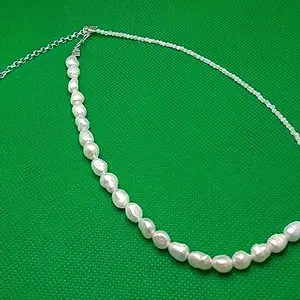 Natural Fresh water Pearl and Natural moonstone necklace