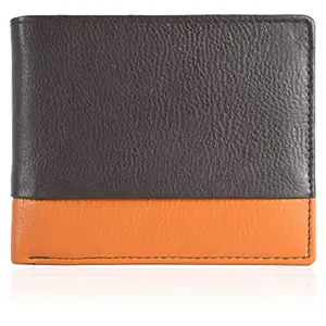 AL FASCINO Brown and Tan Leather Wallet/Purse for Men