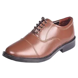 Liberty Kulture Men's Leather Oxford Shoes, Police, Officers, Formal Lace-Up Mid Top Shoes_Cowboy-Brown-6$