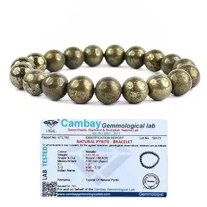 Stonekworks Original Pyrite - Natural AAA+ Quality Crystal Healing with 8mm Beads | Money Magnet Wealth for Abundance, Success, & Prosperity | Unisex Adjustable Fit(Pack of 1)