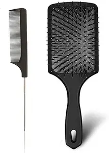 BRO FLAME Hair Brush for Women & Men | Brush for Hair Large Hairbrush for Women (sasta flat comb+steel tail comb)