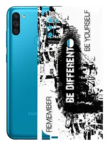 AtOdds - Samsung Galaxy M11 Mobile Back Skin Rear Screen Guard Protector Film Wrap with Camera Protector (Coverage - Back+Camera+Sides) (Be Different)