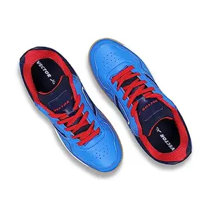 Vector X Trackle Badminton/Tennis Court Shoe (Blue-Red, Numeric_6)