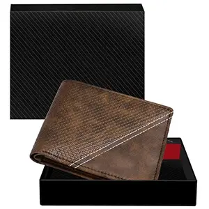 DUQUE Men's EleganceGent Made from Genuine Leather Luxury, Style, and Functionality Combined Wallet (JAC-WL32-Brown)