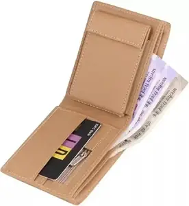 Classic World Men & Women Beige Artificial Leather Wallet (10 Card Slots) SC-ZIPALBUM-Beige_CW