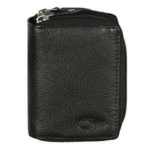 STYLE SHOES Pure Leather Black Multi Purpose Card Holder Wallet for Men & Boys