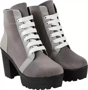 STRASSE PARIS Amazing Design Women's Velvet Ankle Length Block Heel Black Stylish And Fashionable Boots | Stylish Latest & Trendy Boots for Women