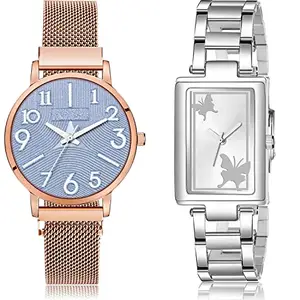 NEUTRON Present Analog Grey and Silver Color Dial Women Watch - GM246-GM212 (Pack of 2)