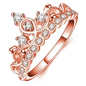 MYKI Princess Style Rose Gold Plated Adjustable Ring for Women & Girls