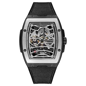 Ingersoll 1892 The Challenger Automatic Mens Watch with Silver Dial and Black PU/Alcantara Strap - I12306