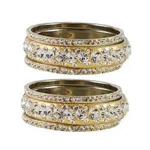 MAYA FASHION Golden Stone Brass Bangle Elegant Extra Large Size Bangle | Perfect Fit for Plus Size banglesTrendy and Comfortable Fit for woman and girls | (Sku-ban1863)