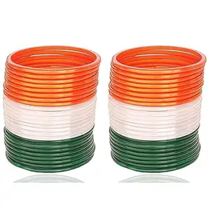 A k Tricolor Plain Glass Bangles Set for Girls and Women for Republic Day and Independence Day(Pack of 36 Pcs) + 24 Pcs (12 Pcs per colour). (2.6)