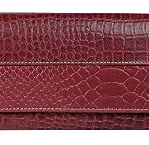 Delfin Genuine Leather | Leather Ladies Wallet (Red)
