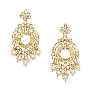 Yellow Chimes Earrings for Women Oxidised Gold Plated Peacock Designed Crystal studded Beads Drop Chandbali Drop Earrings for Women and Girls (ER 7)