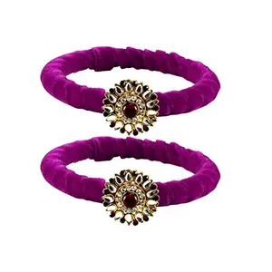 MAYA FASHION Rani Stone Brass Bangle With Very Extra Large Size Elegant Extra Large Size Bangle | Perfect Fit for Plus Size banglesTrendy and Comfortable Fit for woman and girls | (Sku-ban2050)