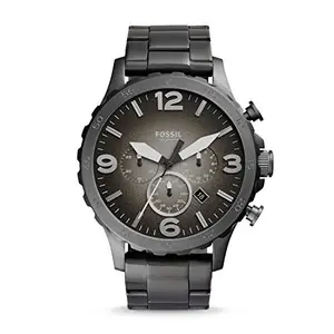Fossil Nate Chronograph Grey Dial and Band Men's Stainless Steel Watch - JR1437