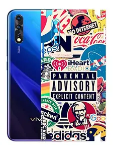 AtOdds - Vivo Z1x Mobile Back Skin Rear Screen Guard Protector Film Wrap (Coverage - Back+Camera+Sides) (Explicit Graffiti)