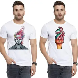SST - Where Fashion Begins | DP-4477 | Polyester Graphic Print T-Shirt | for Men & Boy | Pack of 2
