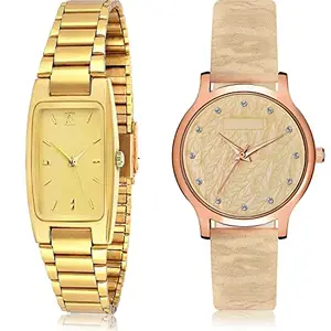 NEUTRON Quartz Analog Gold and Brown Color Dial Women Watch - GCPL35-GM332 (Pack of 2)