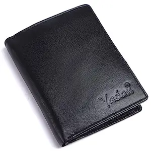 YADASS RFID Protected Premium Leather Bi-fold Wallet I 8 Card Slots I Middle Zip Card Slot I 2 Currency Compartment I 1 Transparent Windows I 1 Coin Pocket I Free Leather Key Ring (YD-M-1009-BLK)