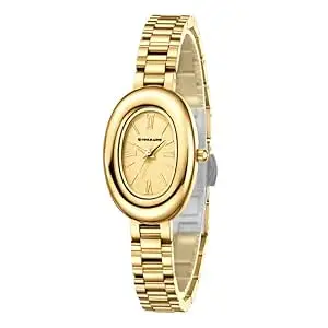 Giordano Oval Shape Dial Watch for Women – Elegant Roman Numerals, Stainless Steel Strap, Sleek Analog Design