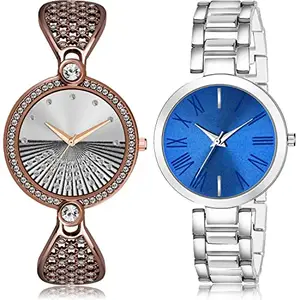 NEUTRON Fashion Analog Silver and Blue Color Dial Women Watch - GM252-G602 (Pack of 2)